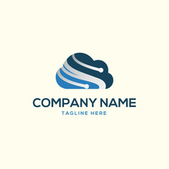 Cloud hosting company Logo Design , vector logo template