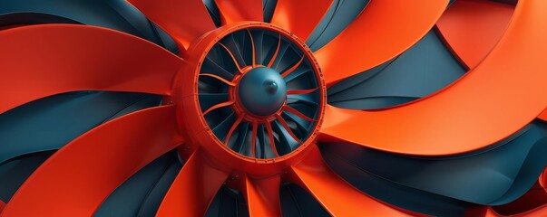Abstract Painting of Turbine, Expressing the essence of turbines through abstract art