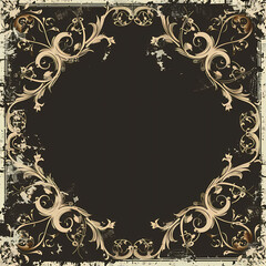 Vintage background with decorative frame vector image