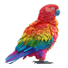 Obraz premium Vibrant 3D LGBTQ+ Parrot - Symbol of Freedom and Self-Expression on White Background