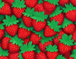strawberry background. bright summer illustration. juicy berries.