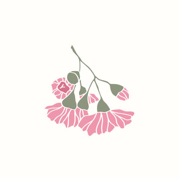 pink flowers on white background clip art preview