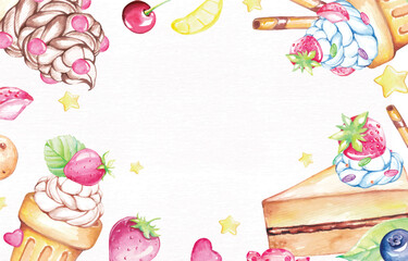 Cute sweet dessert background