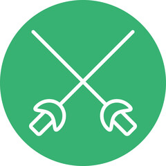 fencing Flat Icon Design