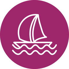sailing Flat Icon Design