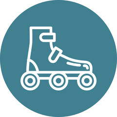 skateroller Flat Icon Design
