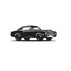 Obraz premium Car silhouette. Car vector design black and white.