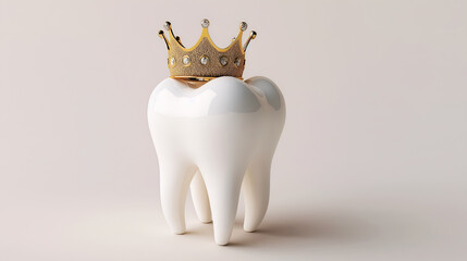 Healthy molar tooth with golden crown.