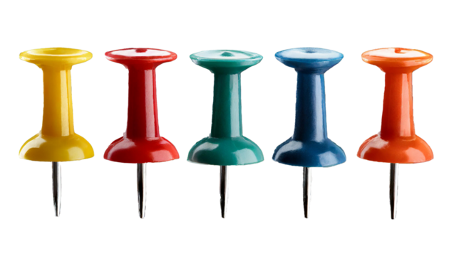 push pin isolated various colors transparent png