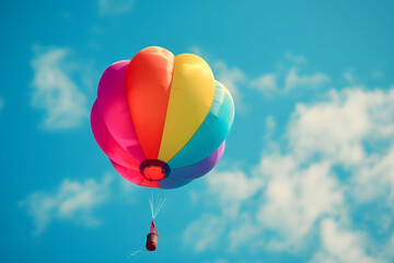 Fototapeta premium a balloon like rainbow float in the air.