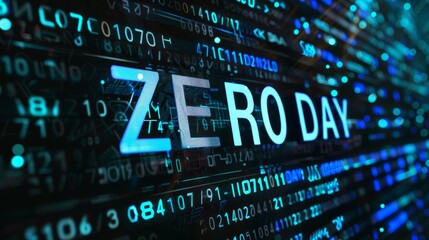 Obraz premium Virtual Conceptualization: Abstract Dark Binary Background with Glowing 