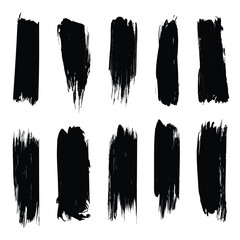 Set of brush stoke on white background