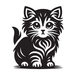 Whisker whimsy - kitten shape vector image