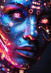 Book cover image, strong visual impact, stunning effect, artificial intelligence clothing, close-up photos, Generate AI.