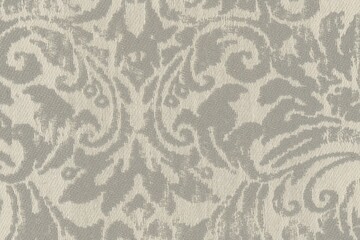 Obraz premium embroidered luxury floral bridal fabric texture background close up, detailed light neutral color woven linen backdrop, furniture cloth textile material, modern cotton clothing weave pattern