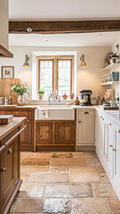 Bespoke kitchen design, country house and cottage interior design, English countryside style renovation and home decor idea