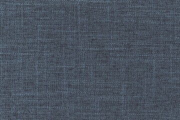 embroidered dark blue fabric texture background close up, detailed dark navy blue color woven linen backdrop, furniture cloth textile material, modern cotton clothing weave pattern