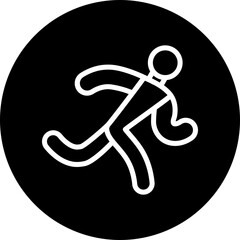 running Line White Circle Black Icon Design