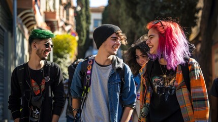 A group of asexual friends enjoying a day out together.