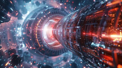 Obraz premium Imagine futuristic space stations harnessing cosmic energy for human needs