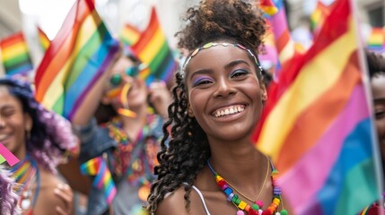 Obraz premium A group of asexual friends enjoying a day out together.