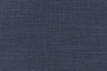 embroidered fabric texture background close up, detailed dark navy blue color woven linen backdrop, furniture cloth textile material, modern cotton clothing weave pattern
