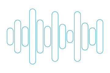 Sound / audio wave or soundwave line art vector icon for music apps and websites