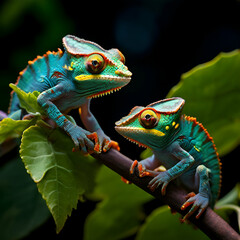 Obraz premium dwarf leaf chameleons