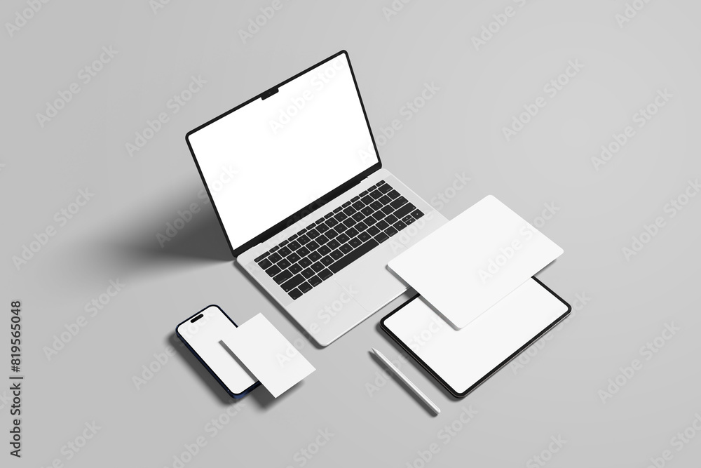 Wall mural multi devices ui website mockup for showcasing your design to clients