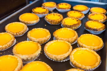 Egg tart in the bakery shop
