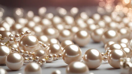 a bunch of pearls are laying on a table