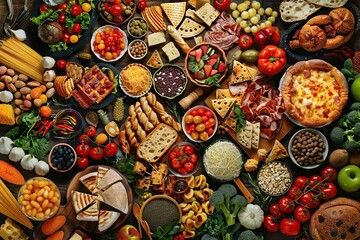 different food types collage