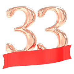 Happy Anniversary 33 Years 3d Rendering