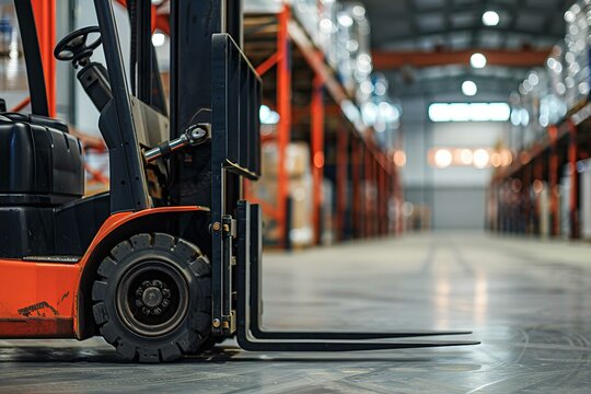 forklift in warehouse