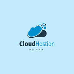 Cloud hosting company Logo Design , vector logo template