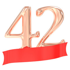 Happy Anniversary 42 Years 3d Rendering