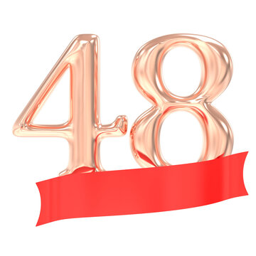Happy Anniversary 48 Years 3d Rendering