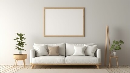 Living room wall poster mockup. Frame mockup. Interior mockup with house background.