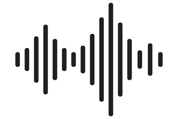 Sound wave icon in trendy outline style design. Vector illustration isolated on white background.