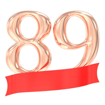 Happy Anniversary 89 Years 3d Rendering