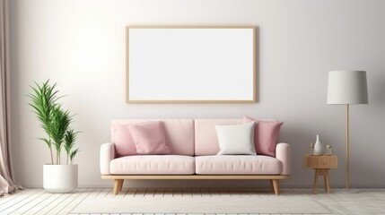  Modern, white minimalist interior. Modern interior design for posters in the living room. 
