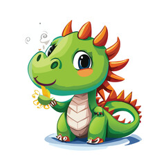 Fototapeta premium green dragon cartoon