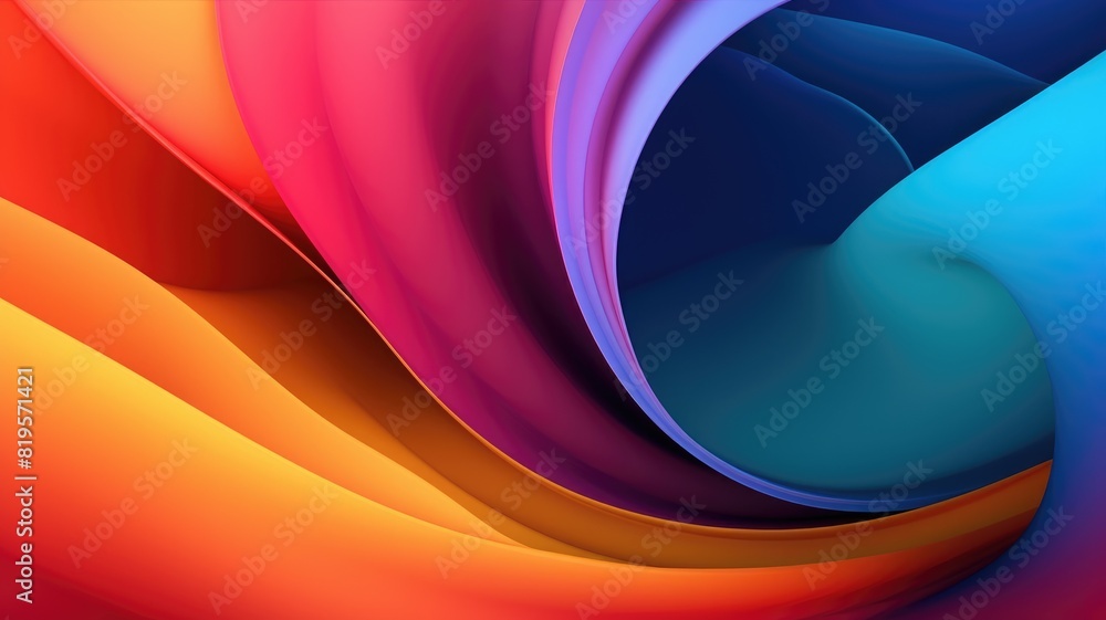 Poster abstract wavy pattern in vibrant orange and blue hues. abstract artwork with colorful waves that app