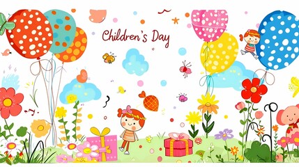 banner, background, children's day, pastel colors