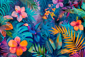 Tropical colors and patterns, inspired by lush foliage, exotic flowers, and the rich biodiversity
