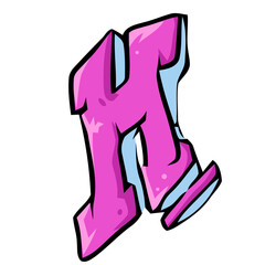 Graffiti font. illustration of an alphabet. H Font Graffiti
