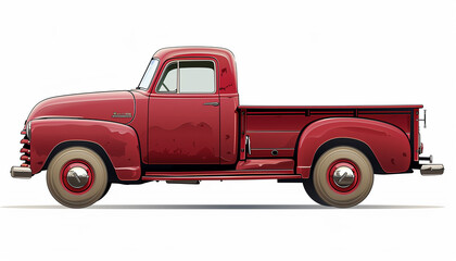 old red truck Generative AI
