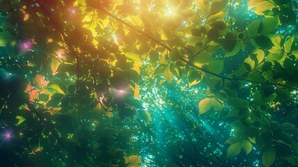 Forest Canopy: A neon photo capturing the beauty of a forest canopy