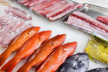 Raw fresh fish sell in wet market