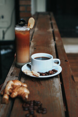 making a cup of coffee